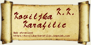 Koviljka Karafilić vizit kartica